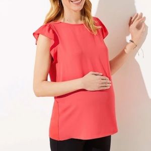 BRAND NEW Loft Maternity Ruffle Sleeve top